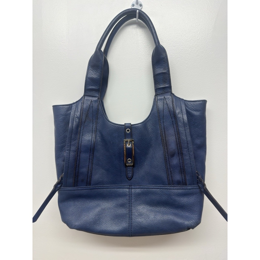 B Makowsky Blue Leather Hand Bag Purse Hobo‎ Shoulder Bag #33